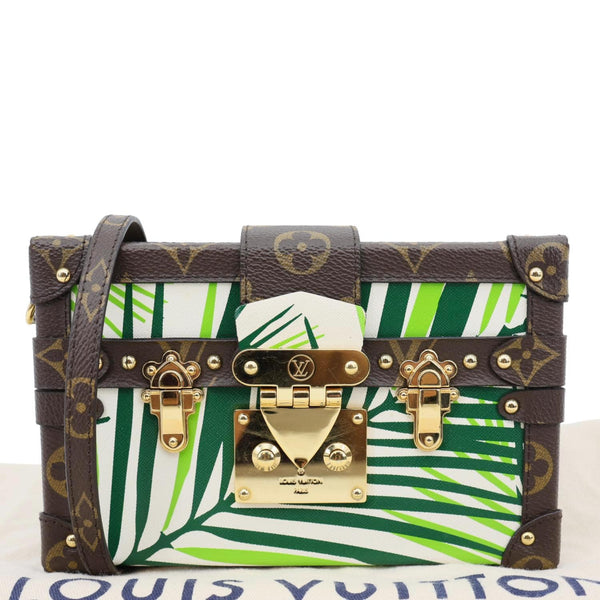 LOUIS VUITTON Petite Malle Palm Tree Monogram Canvas Shoulder Bag Multicolor