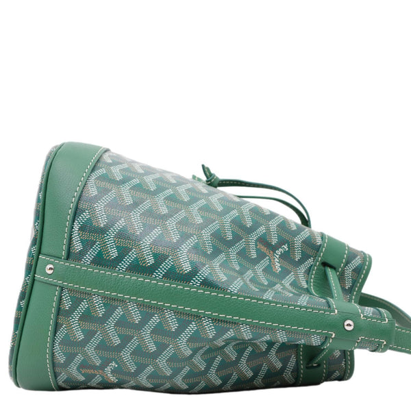 GOYARD Petit Flot PM Canvas Bucket Bag Green