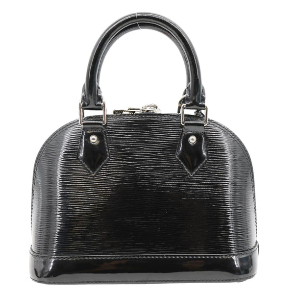 LOUIS VUITTON Alma BB Electric Epi Leather Satchel Bag Black