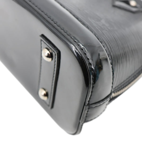 LOUIS VUITTON Alma BB Electric Epi Leather Satchel Bag Black