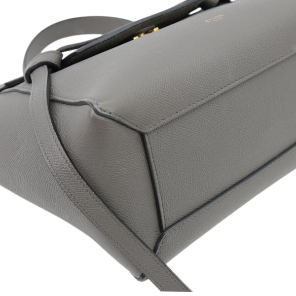 CELINE Mini Belt Grained Calfskin Leather Shoulder Bag Grey