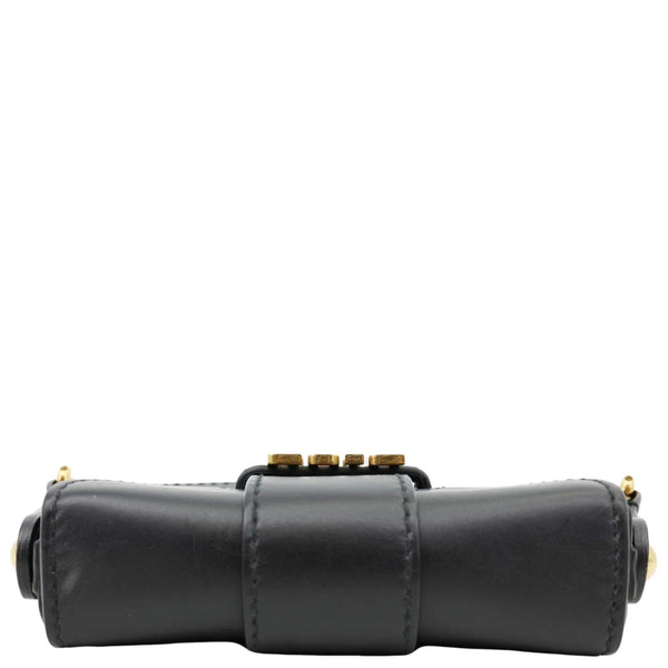 CHRISTIAN DIOR D Fence Small Calfskin Leather Saddle Bag Black