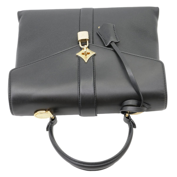 LOUIS VUITTON Rose Des Vents MM Calfskin Leather Satchel Bag Black