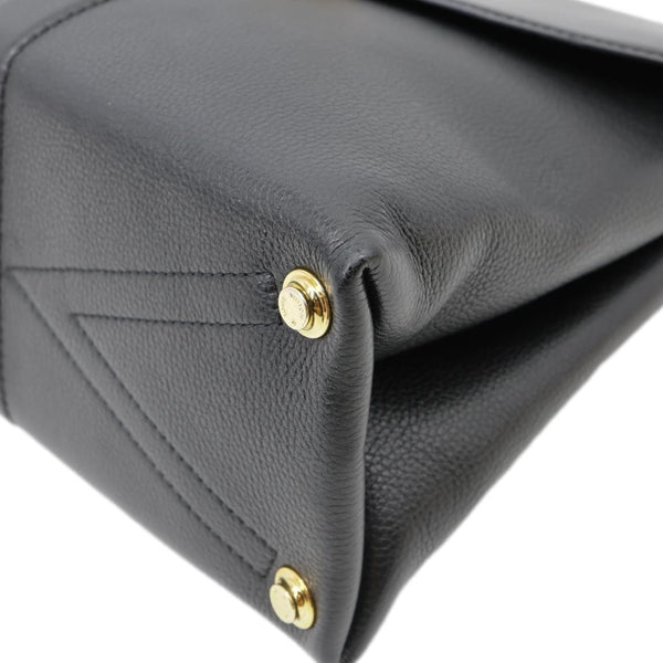 LOUIS VUITTON Rose Des Vents MM Calfskin Leather Satchel Bag Black