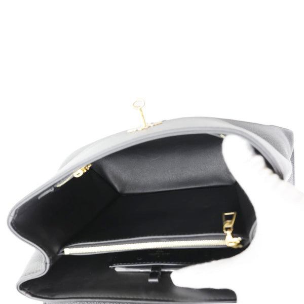 LOUIS VUITTON Rose Des Vents MM Calfskin Leather Satchel Bag Black