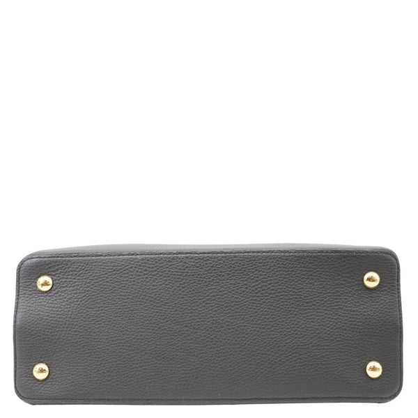 LOUIS VUITTON Capucines Taurillon Leather Satchel Bag Black