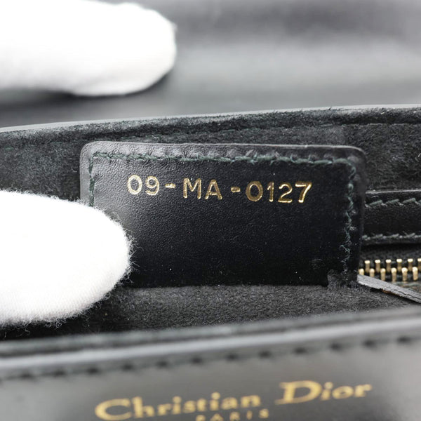 CHRISTIAN DIOR D Fence Small Calfskin Leather Saddle Bag Black