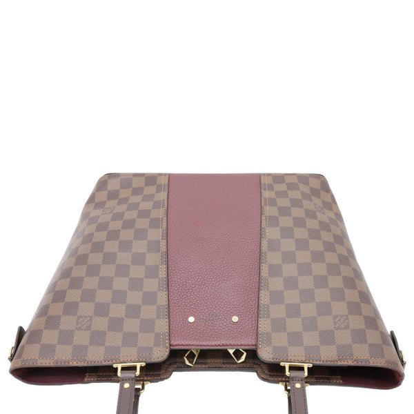 LOUIS VUITTON Jersey Damier Ebene Tote Bag Bordeaux