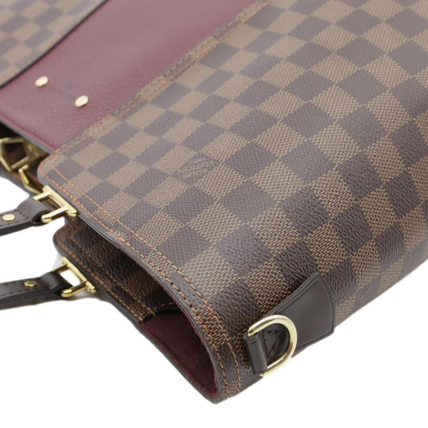 LOUIS VUITTON Jersey Damier Ebene Tote Bag Bordeaux