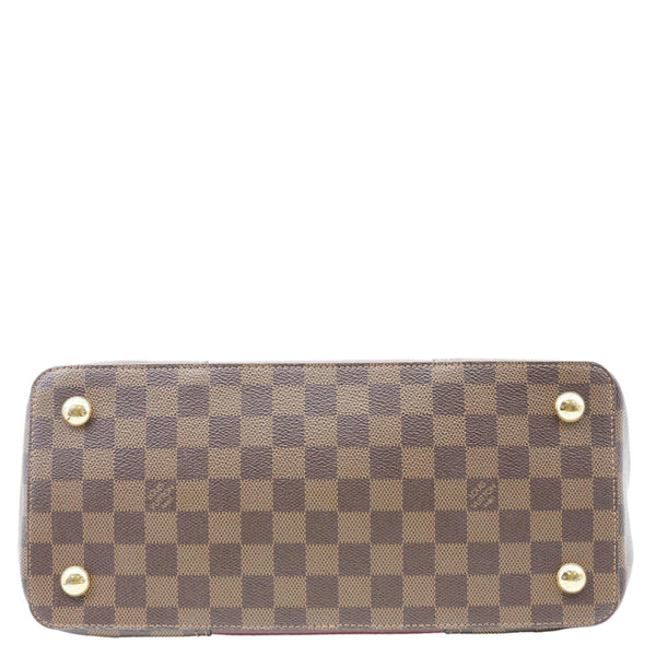 LOUIS VUITTON Jersey Damier Ebene Tote Bag Bordeaux