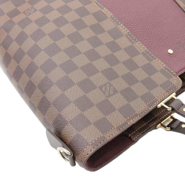 LOUIS VUITTON Jersey Damier Ebene Tote Bag Bordeaux