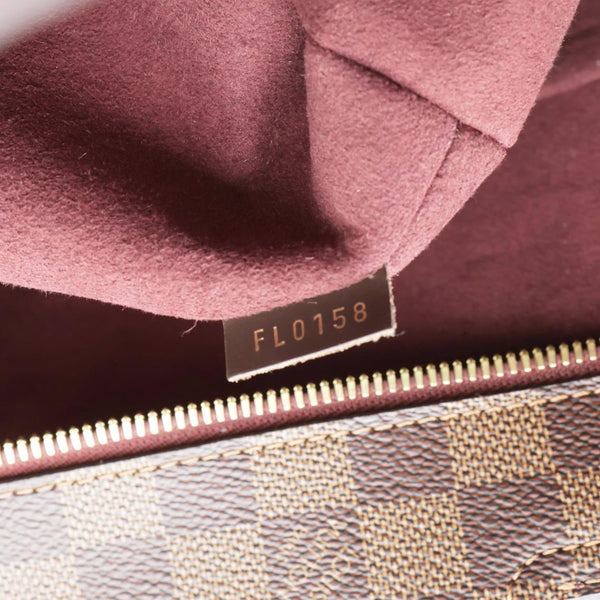 LOUIS VUITTON Jersey Damier Ebene Tote Bag Bordeaux