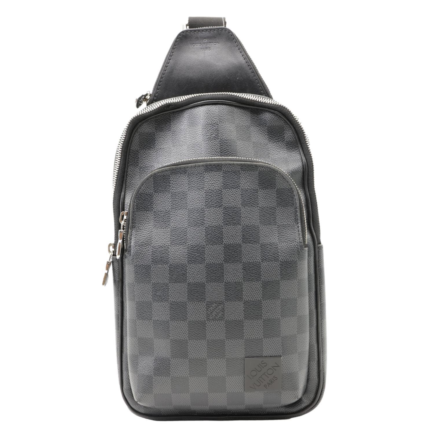 LOUIS VUITTON Avenue Sling Damier Graphite Backpack Bag Black