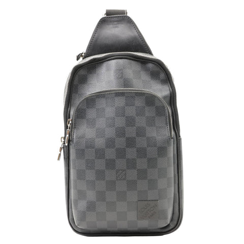 LOUIS VUITTON Avenue Sling Damier Graphite Backpack Bag Black