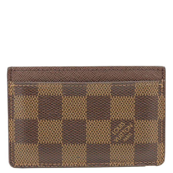LOUIS VUITTON Damier Ebene Card Holder Brown