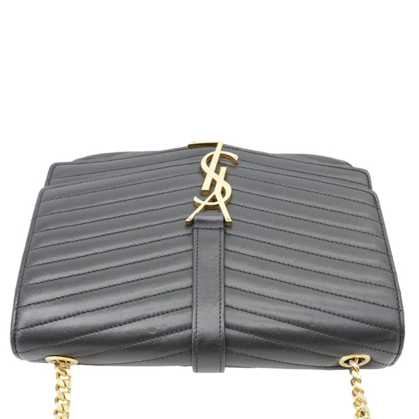 YVES SAINT LAURENT Sulpice Medium Matelasse Chevron Leather Crossbody Bag Black