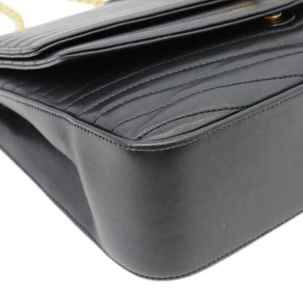 YVES SAINT LAURENT Sulpice Medium Matelasse Chevron Leather Crossbody Bag Black