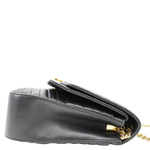 YVES SAINT LAURENT Sulpice Medium Matelasse Chevron Leather Crossbody Bag Black