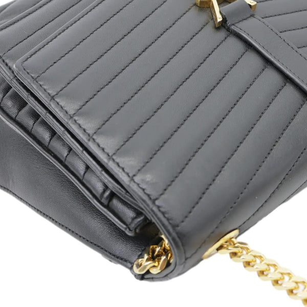 YVES SAINT LAURENT Sulpice Medium Matelasse Chevron Leather Crossbody Bag Black