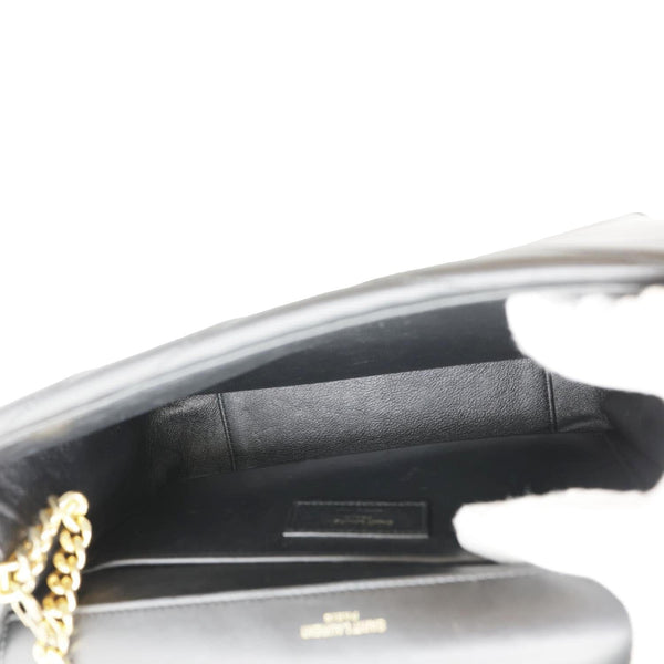 YVES SAINT LAURENT Sulpice Medium Matelasse Chevron Leather Crossbody Bag Black