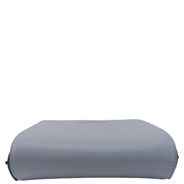 BURBERRY Grace Small Leather Blue Crossbody Bag Light upper side look