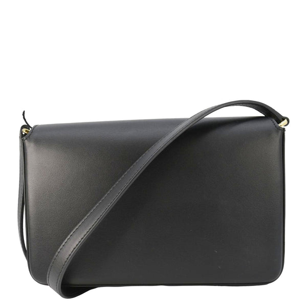 BURBERRY Hampshire Vintage Check Leather Black Crossbody Bag back side look