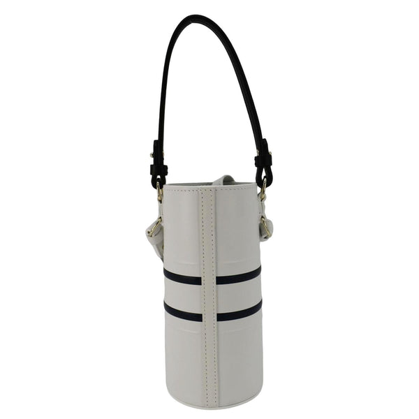 Christian Dior Vibe Bottle Printed Leather Crossbody Bag White back side look