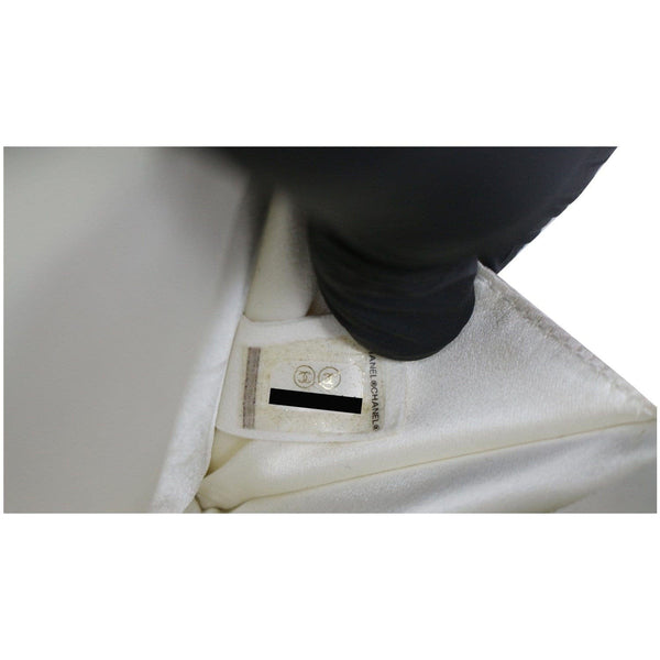 CHANEL La Pausa Embroidered Satin Sequin Clutch Bag Silver