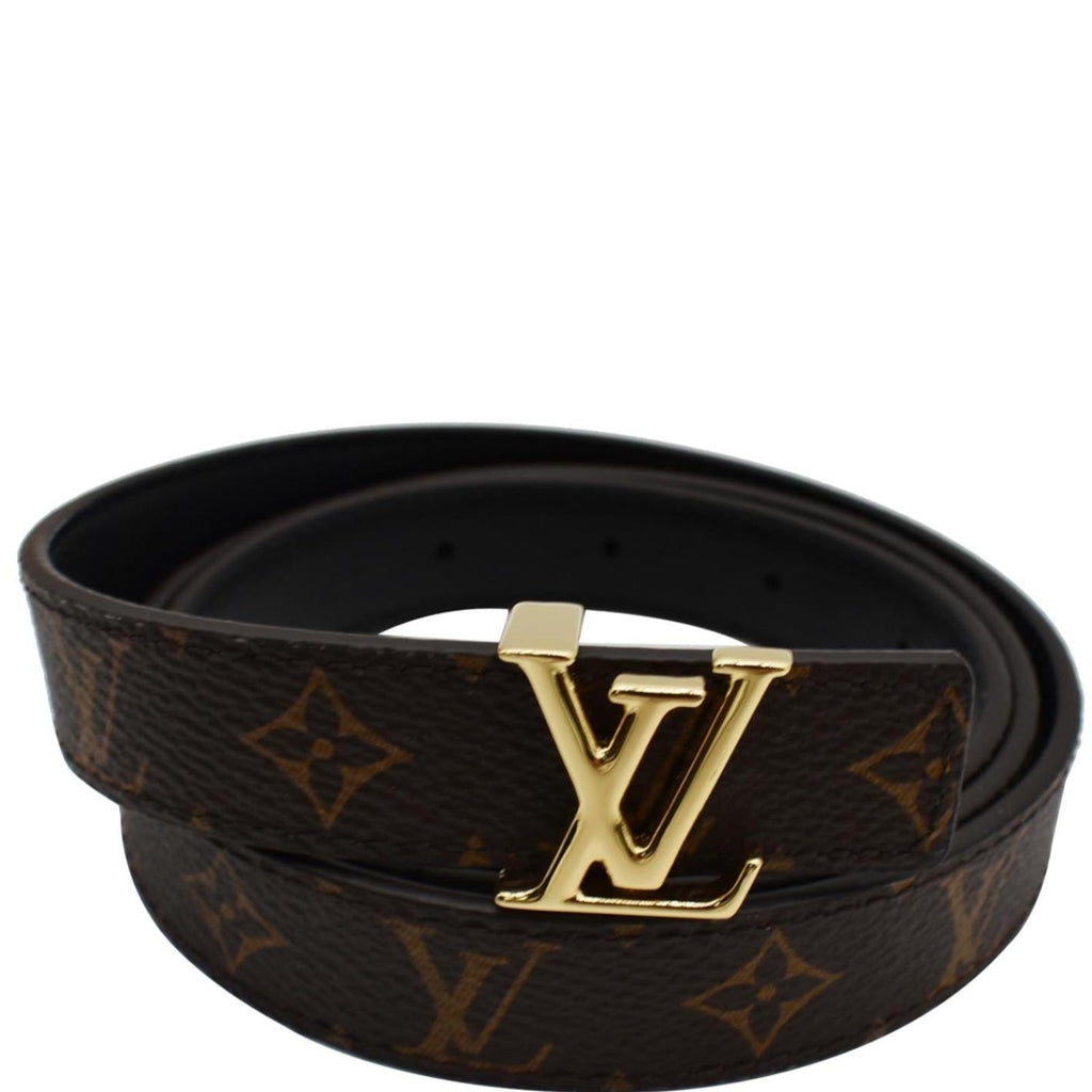 LOUIS VUITTON Monogram Canvas LV Initials Belt Brown Size 85/34 display picture 1