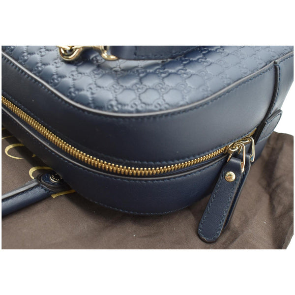 GUCCI Small Microguccissima Leather Crossbody Bag Navy Blue 510286