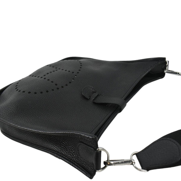 HERMES Evelyne PM Leather Shoulder Bag Black