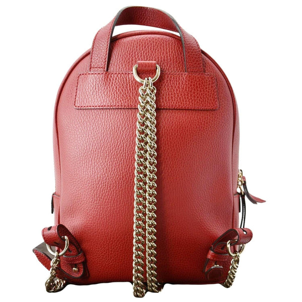 GUCCI Soho Leather Chain Backpack Red 536192