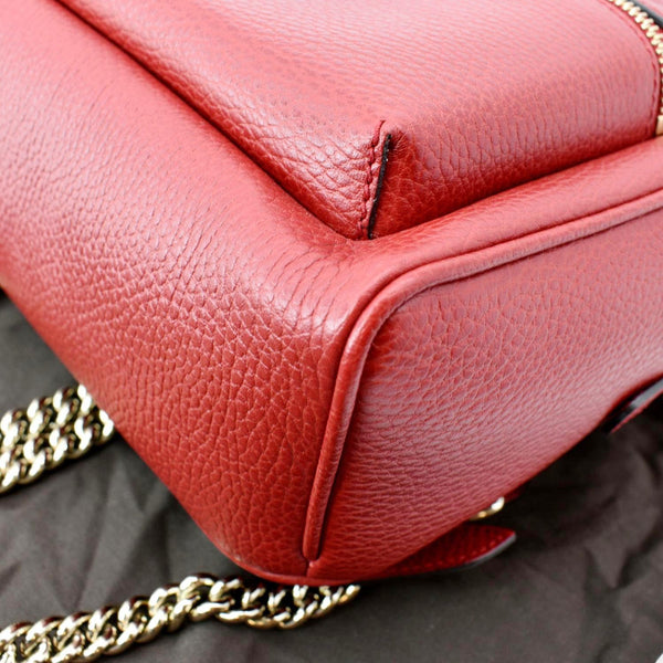 GUCCI Soho Leather Chain Backpack Red 536192