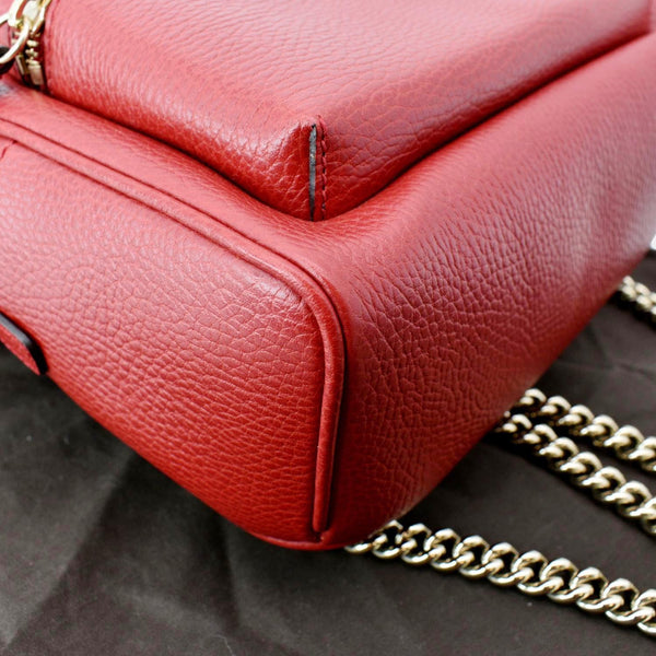 GUCCI Soho Leather Chain Backpack Red 536192