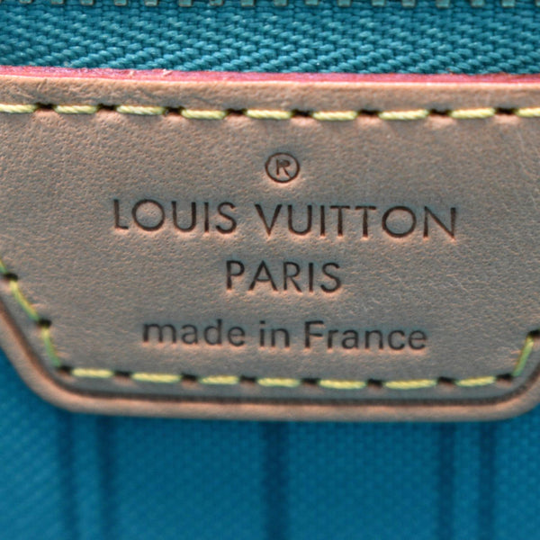 LOUIS VUITTON Limited Edition V Neverfull MM Monogram Canvas Tote Bag Turquoise