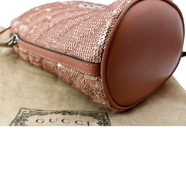 GUCCI GG Marmont Sequin Bucket Crossbody Bag Pink 575163