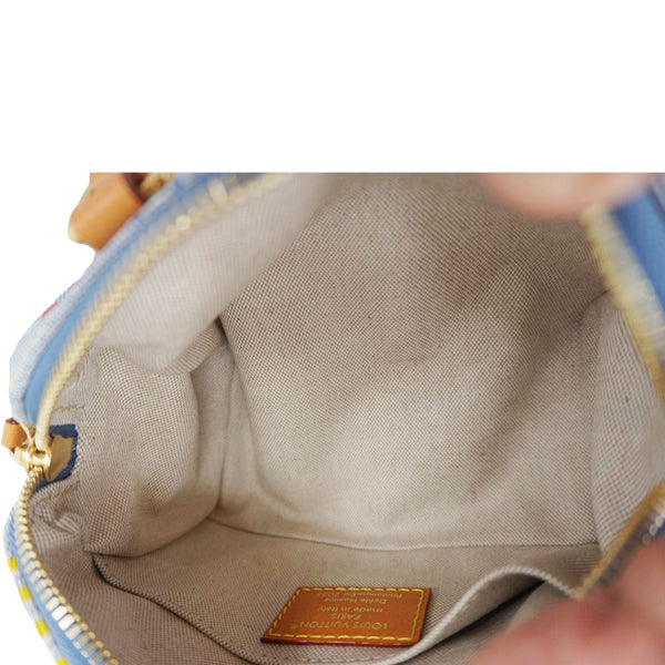 LOUIS VUITTON Speedy 18 Bandouliere LV Vers Damier Denim Crossbody Bag Multicolor