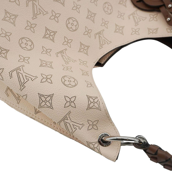 LOUIS VUITTON Carmel Mahina Leather Hobo Bag Cream