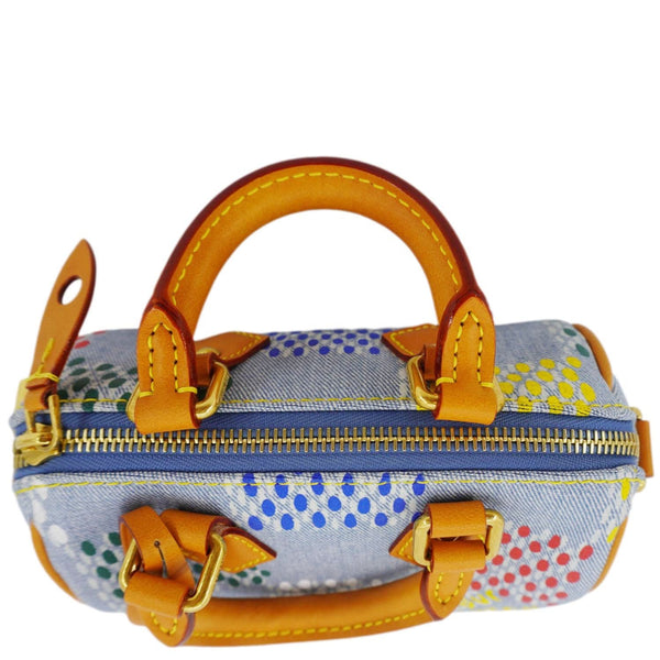 LOUIS VUITTON Speedy 18 Bandouliere LV Vers Damier Denim Crossbody Bag Multicolor