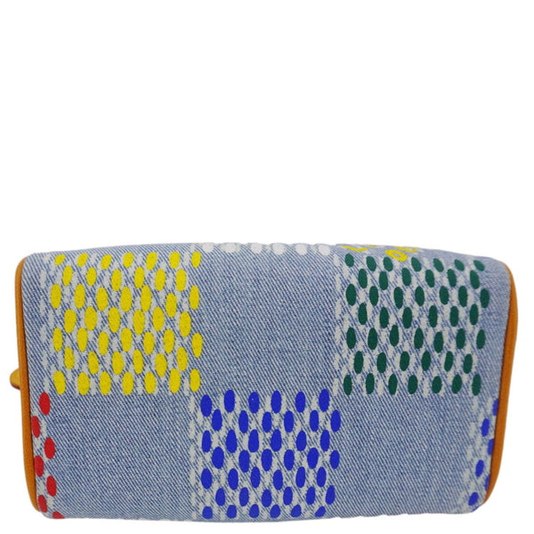 LOUIS VUITTON Speedy 18 Bandouliere LV Vers Damier Denim Crossbody Bag Multicolor
