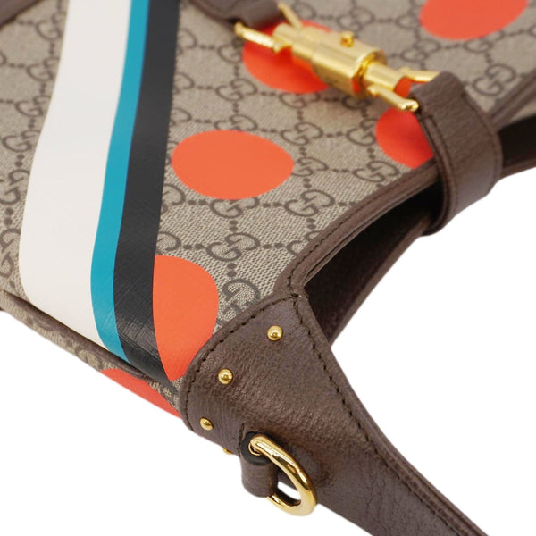 GUCCI Jackie 1961 Small GG Supreme Canvas Shoulder Bag Beige 678843