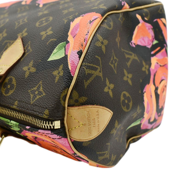 LOUIS VUITTON Roses Speedy 30 Monogram Canvas Satchel Bag Brown