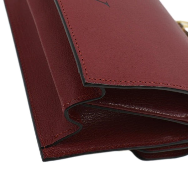 GUCCI Ottilia Leather Top Handle Shoulder Bag Red 488715