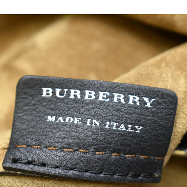 BURBERRY Medium Grommet Smooth Calfskin Hobo Bag Black