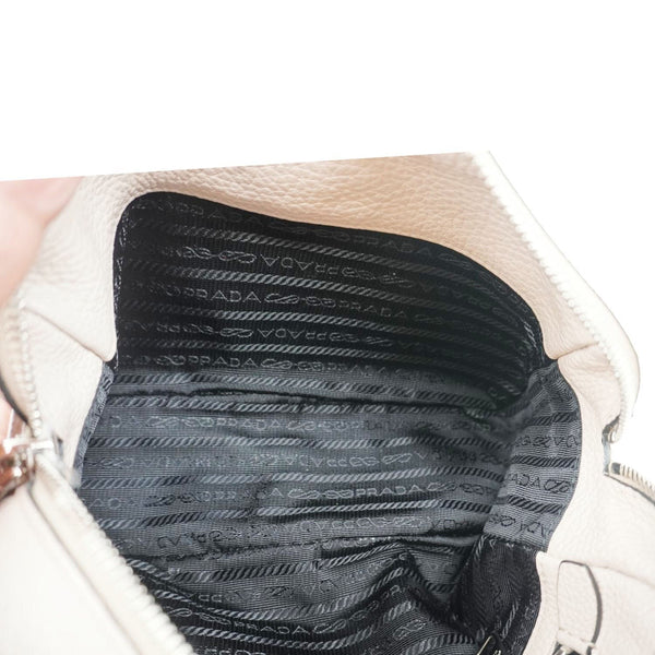 PRADA Vitello Daino Soft Leather Camera Shoulder Bag Beige