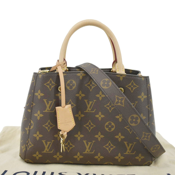 LOUIS VUITTON Montaigne BB Monogram Canvas Satchel Bag Brown