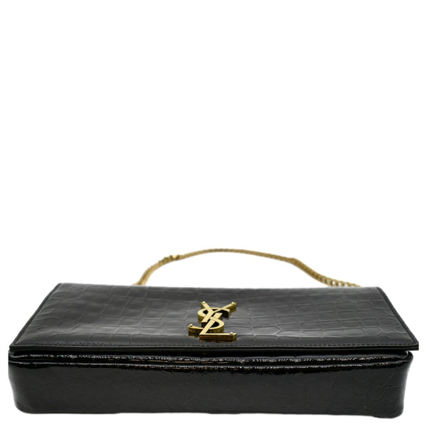 YVES SAINT LAURENT Kate 99 Embossed Alligator Leather Chain Shoulder Bag Black