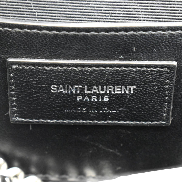 YVES SAINT LAURENT Kate Crocodile Embossed Leather Shoulder Bag Black