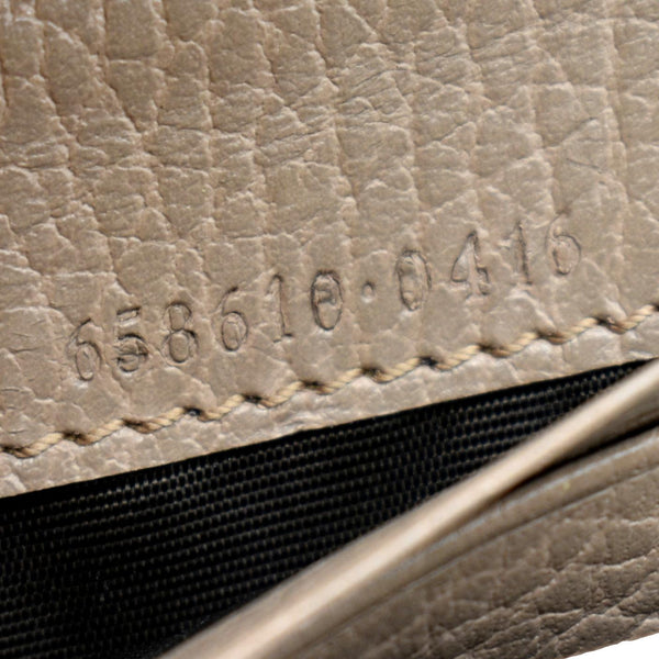 GUCCI Marmont GG Canvas Leather Card Case Wallet Beige 658610