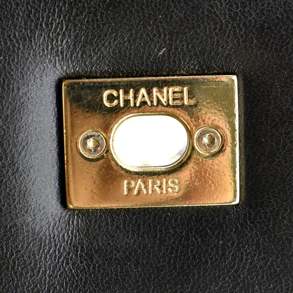 CHANEL Trendy CC Top Handle Flap Quilted Leather Shoulder Bag Black